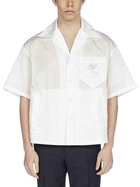 prada cotton white shirt|prada men's dress shirt white.